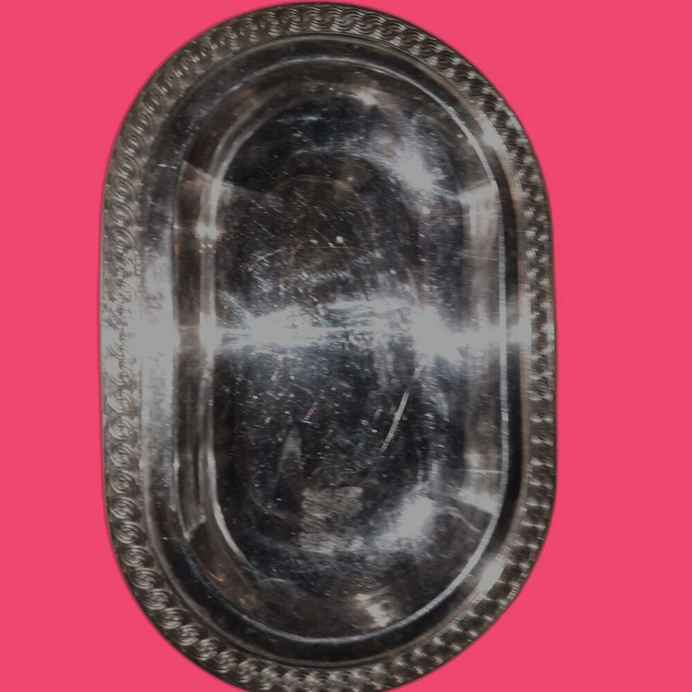 Neiman Marcus luxury long silver plated bowl